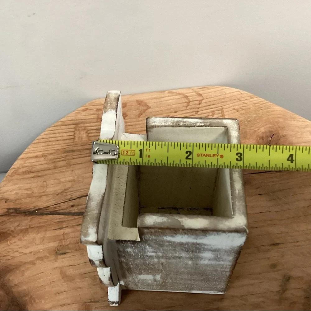 ⚪️ Rustic Solid Wood Owl Design Pencil / Pen / Business Card Holder - Like New